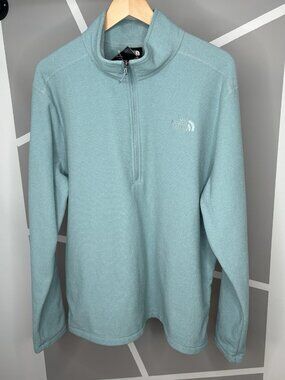 NWT North Face Textured Cap Rock ¼ Zip Men’s XL Tourmaline Blue Fleece Lined